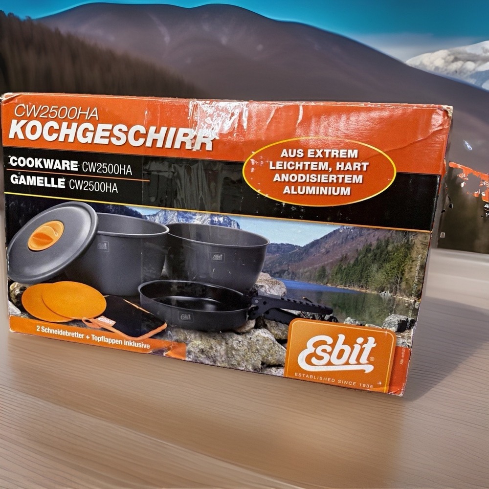 Esbit CW2500HA Lightweight Hard Anodized Aluminum Camping Cook Set 6pc